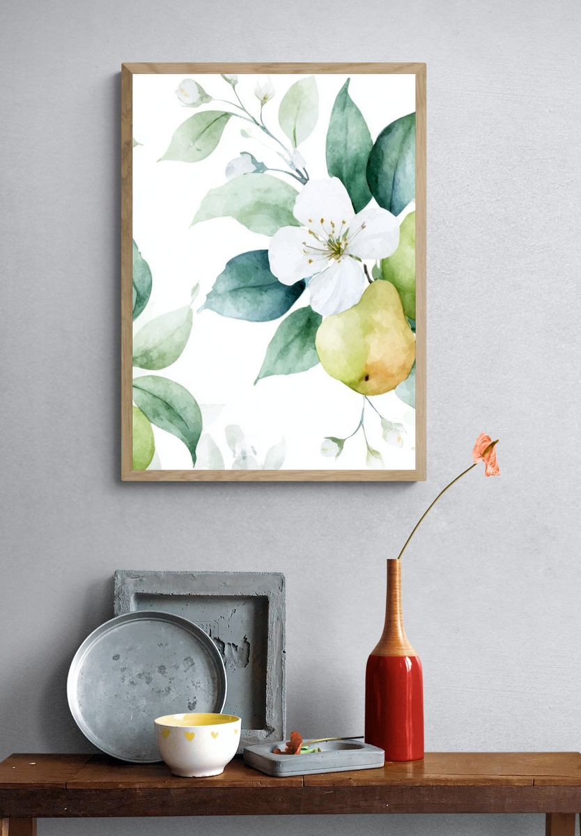 Pear Blossom Botanical Print. — room view 3