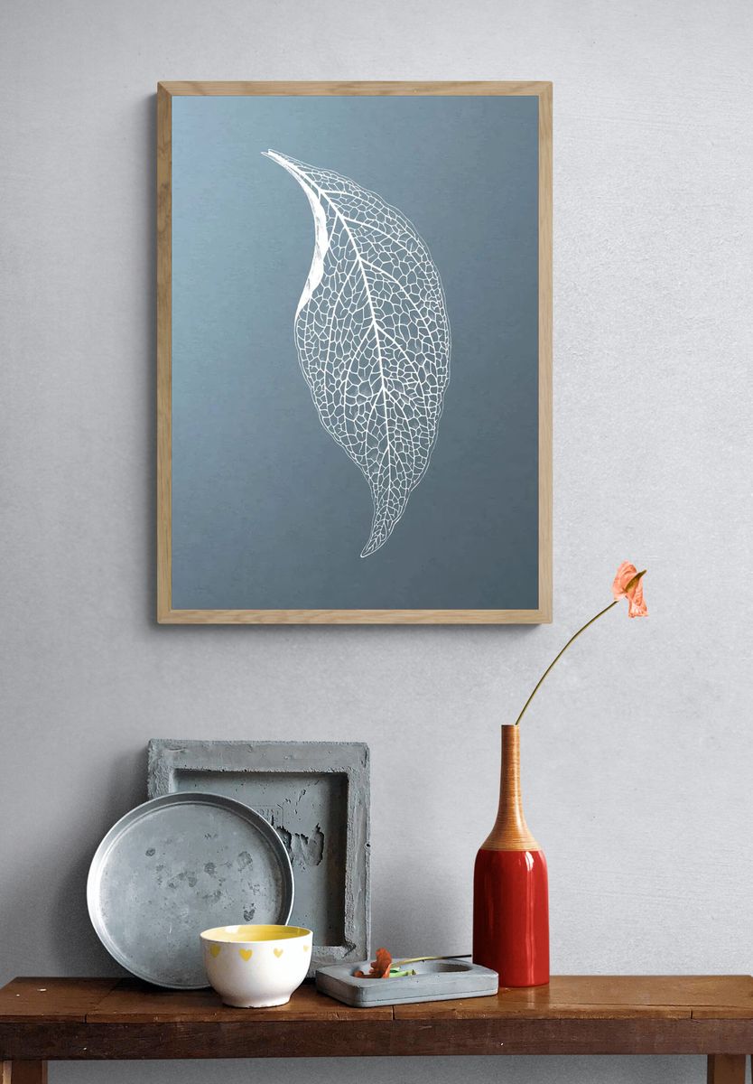 Delicate Leaf — Minimalist Print. — room view 3