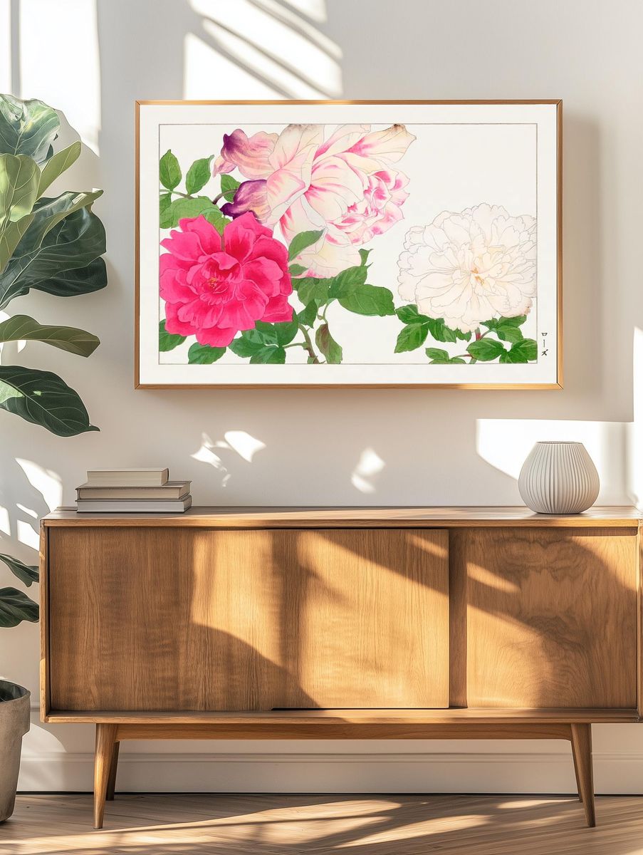 Roses Botanical Print. — room view 3