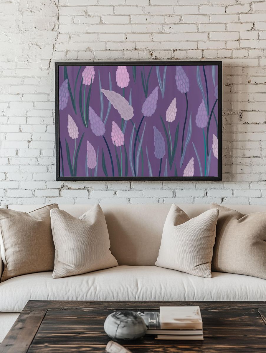 Lavender Field — Botanical Print. — room view 1