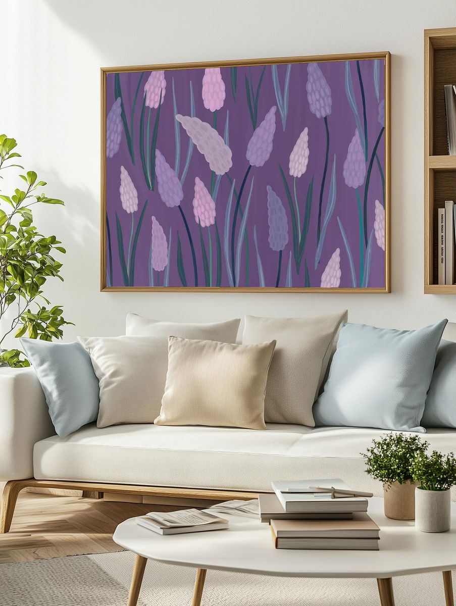 Lavender Field — Botanical Print. — room view 2