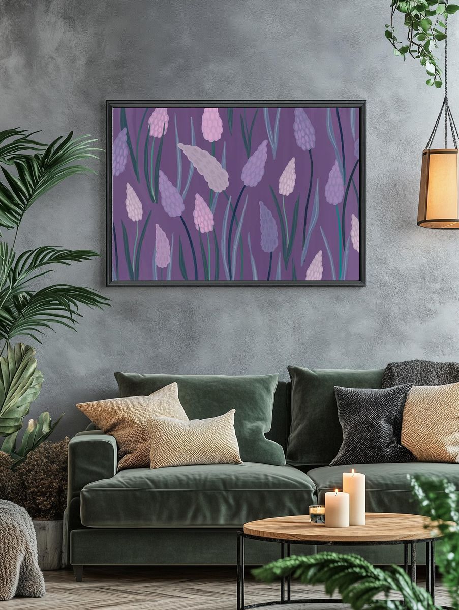 Lavender Field — Botanical Print. — room view 4