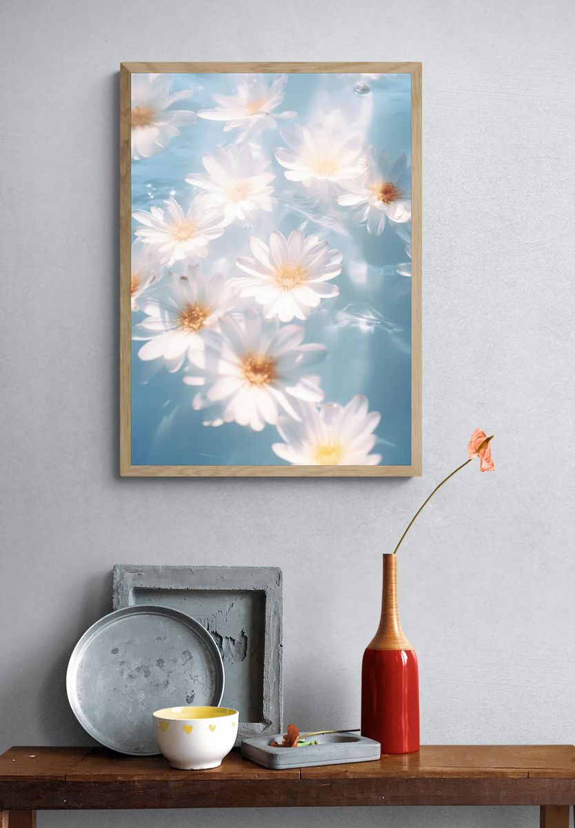 Floating Daisies — Botanical Print. — room view 3