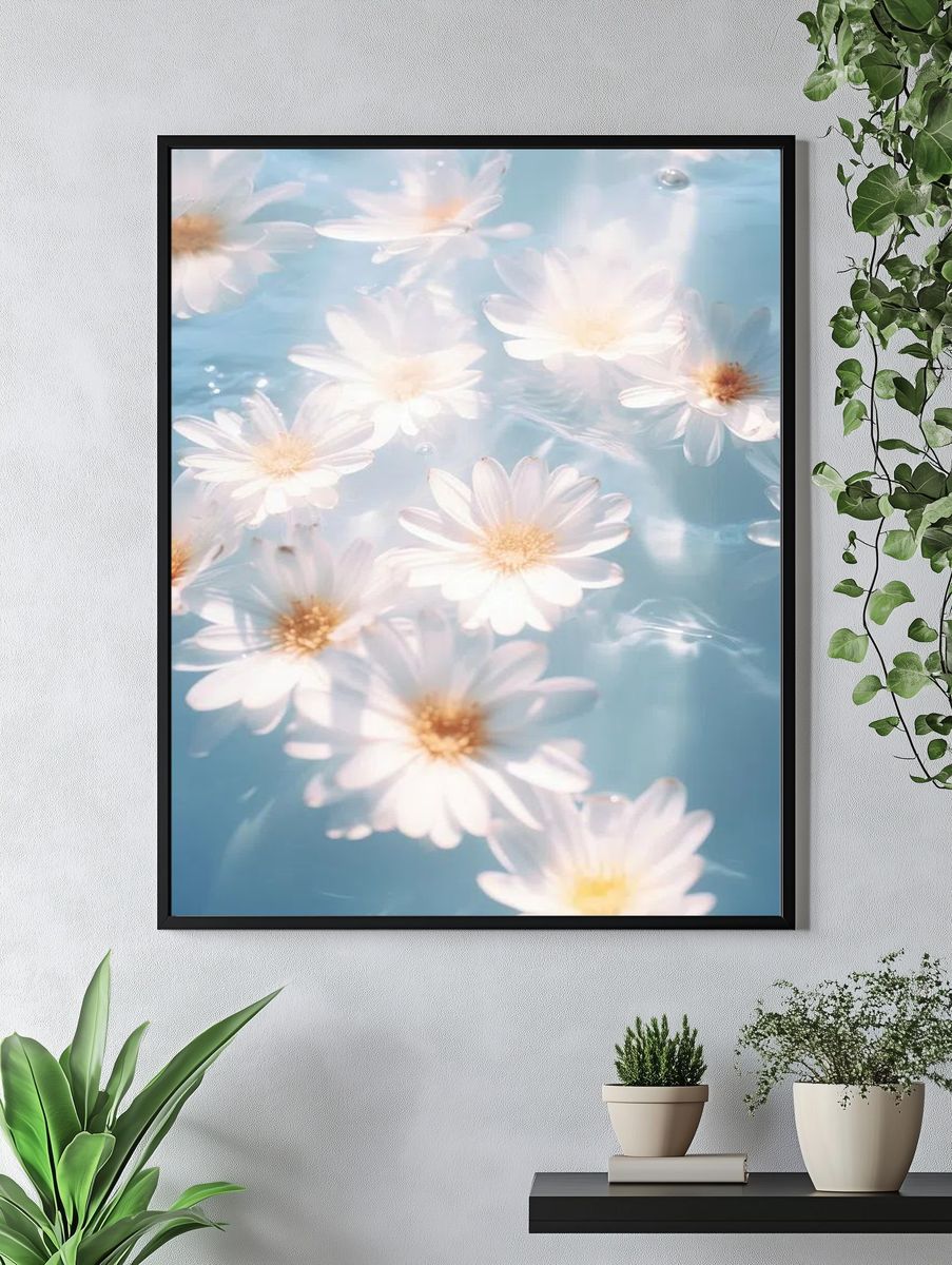 Floating Daisies — Botanical Print. — room view 4
