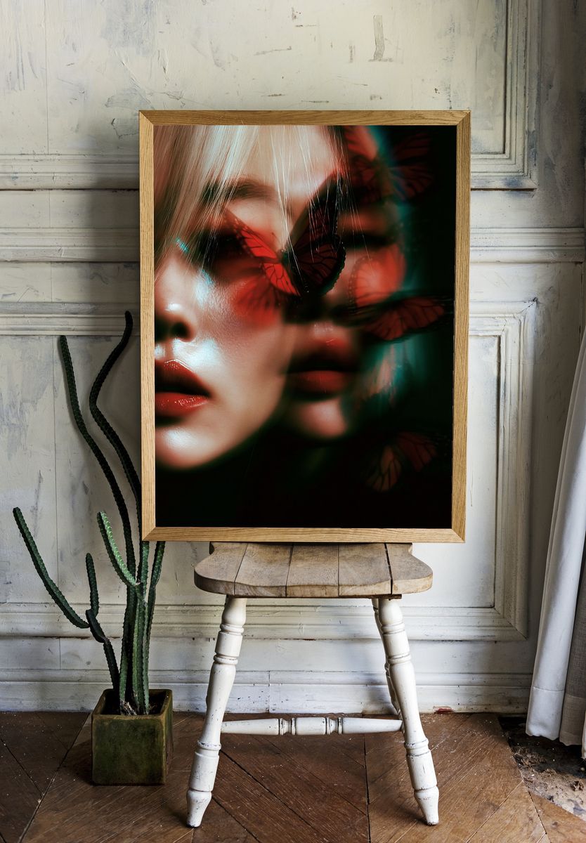 Butterfly Dream Portrait Print. room preview