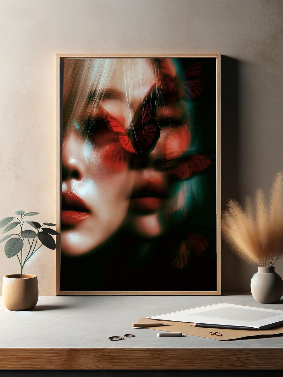 Butterfly Dream Portrait Print. — room view 2