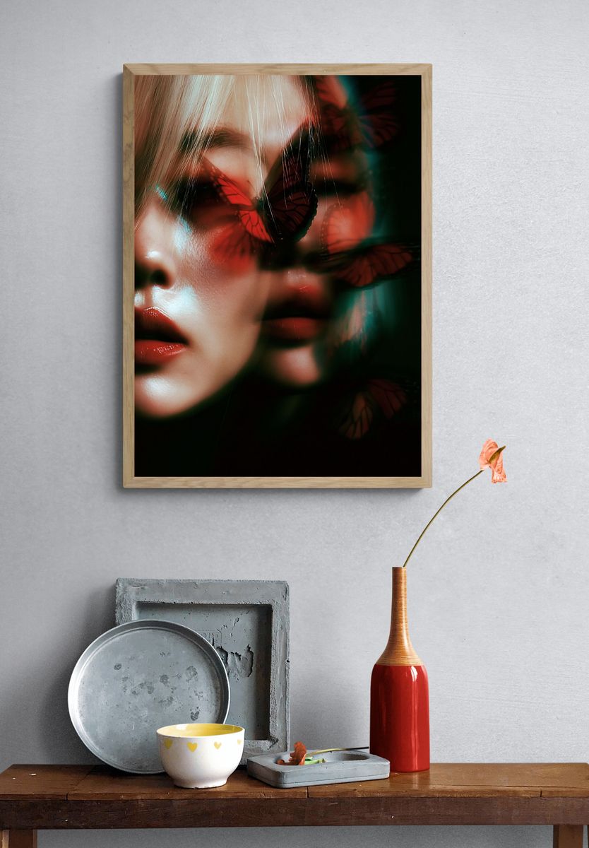 Butterfly Dream Portrait Print. — room view 3
