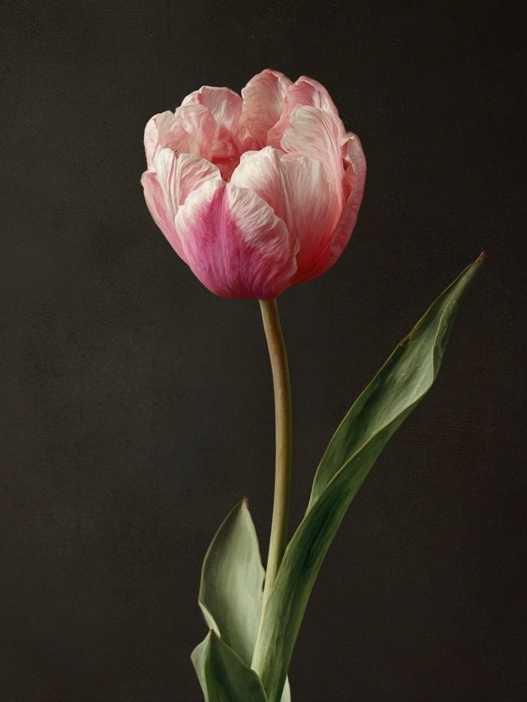 Pink Tulip — Botanical Print. poster detail