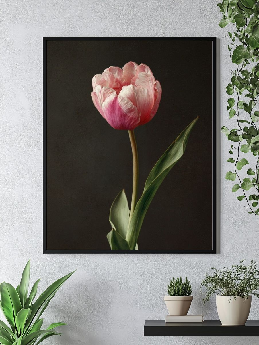 Pink Tulip — Botanical Print. — room view 4