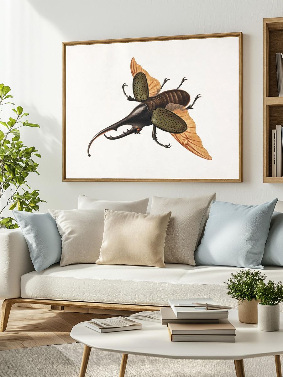 Stag Beetle — Botanical Print. — room view 2