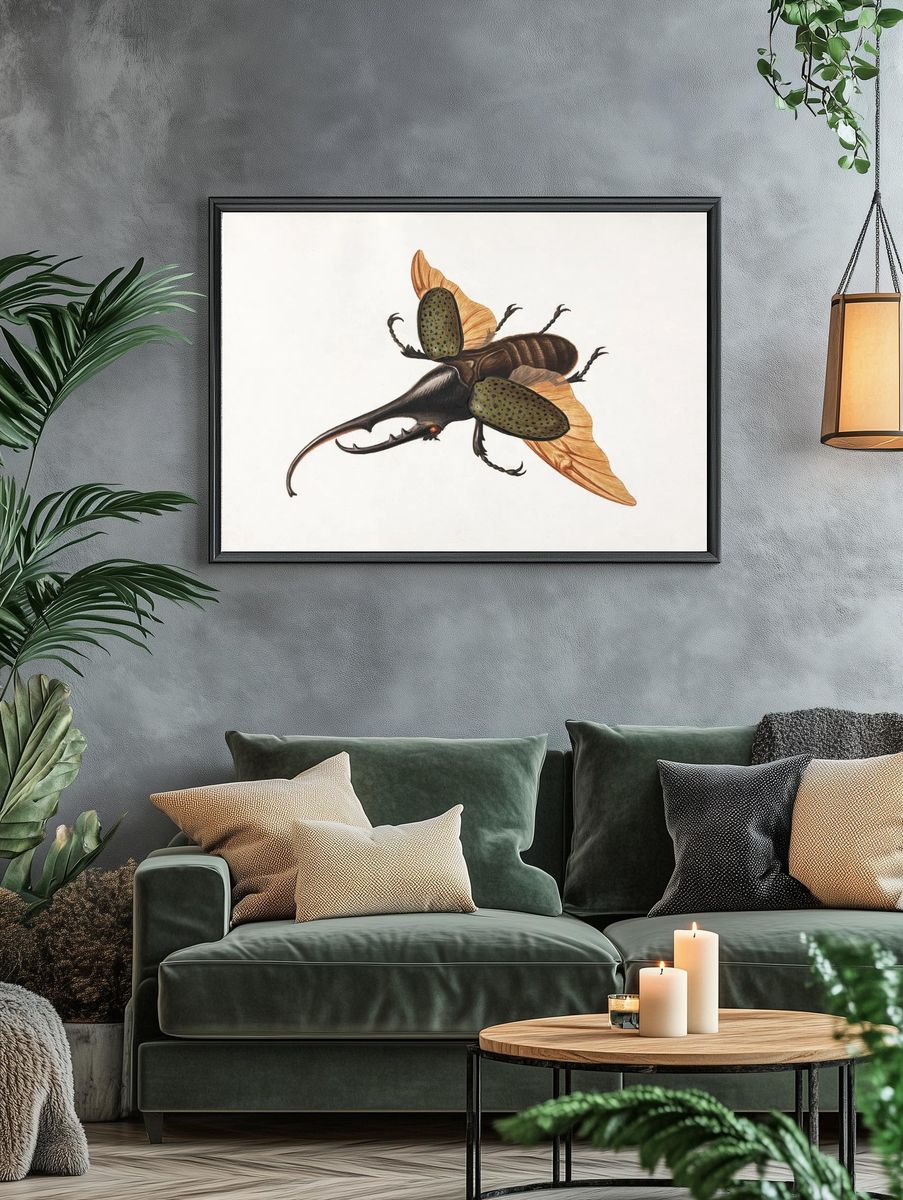 Stag Beetle — Botanical Print. — room view 4