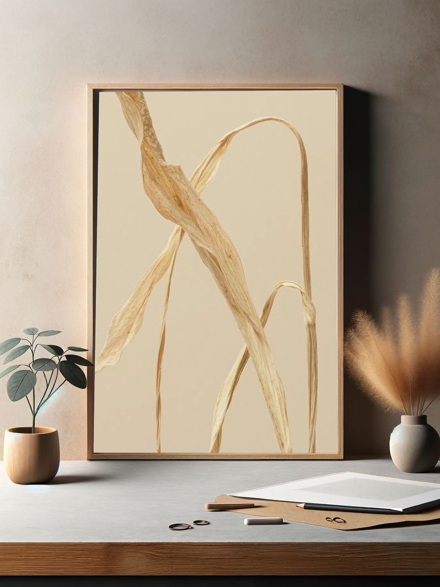 Dried Leaves — Botanical Print. — room view 2