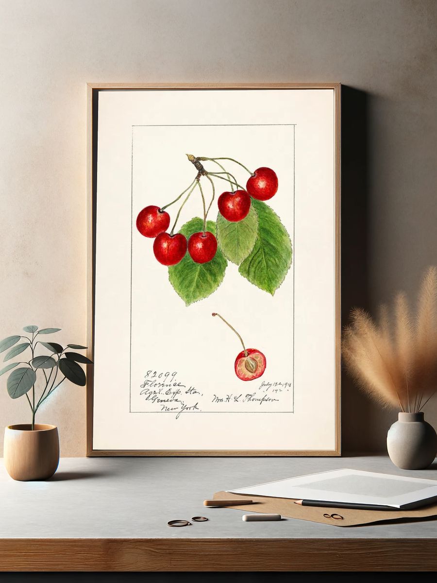 Cherry Blossom Botanical Print. — room view 2