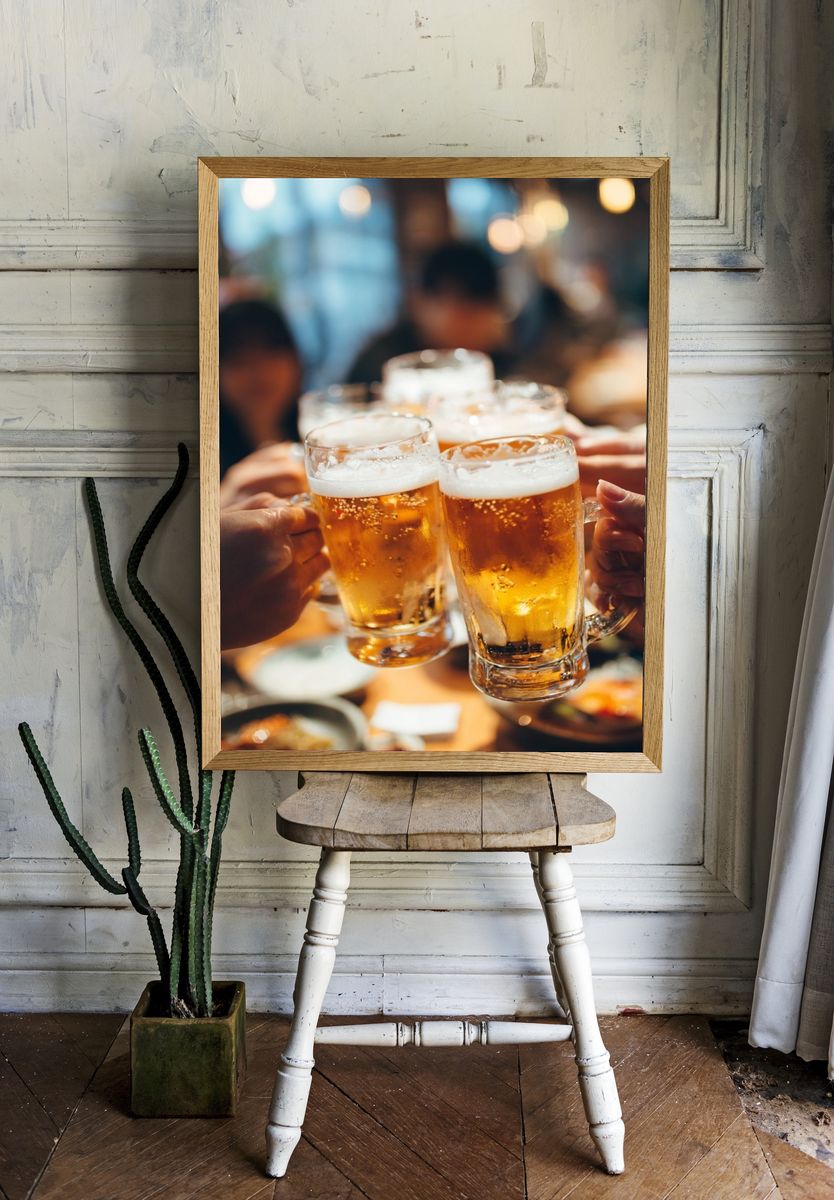Beer Toast Photography Poster. — room view 1