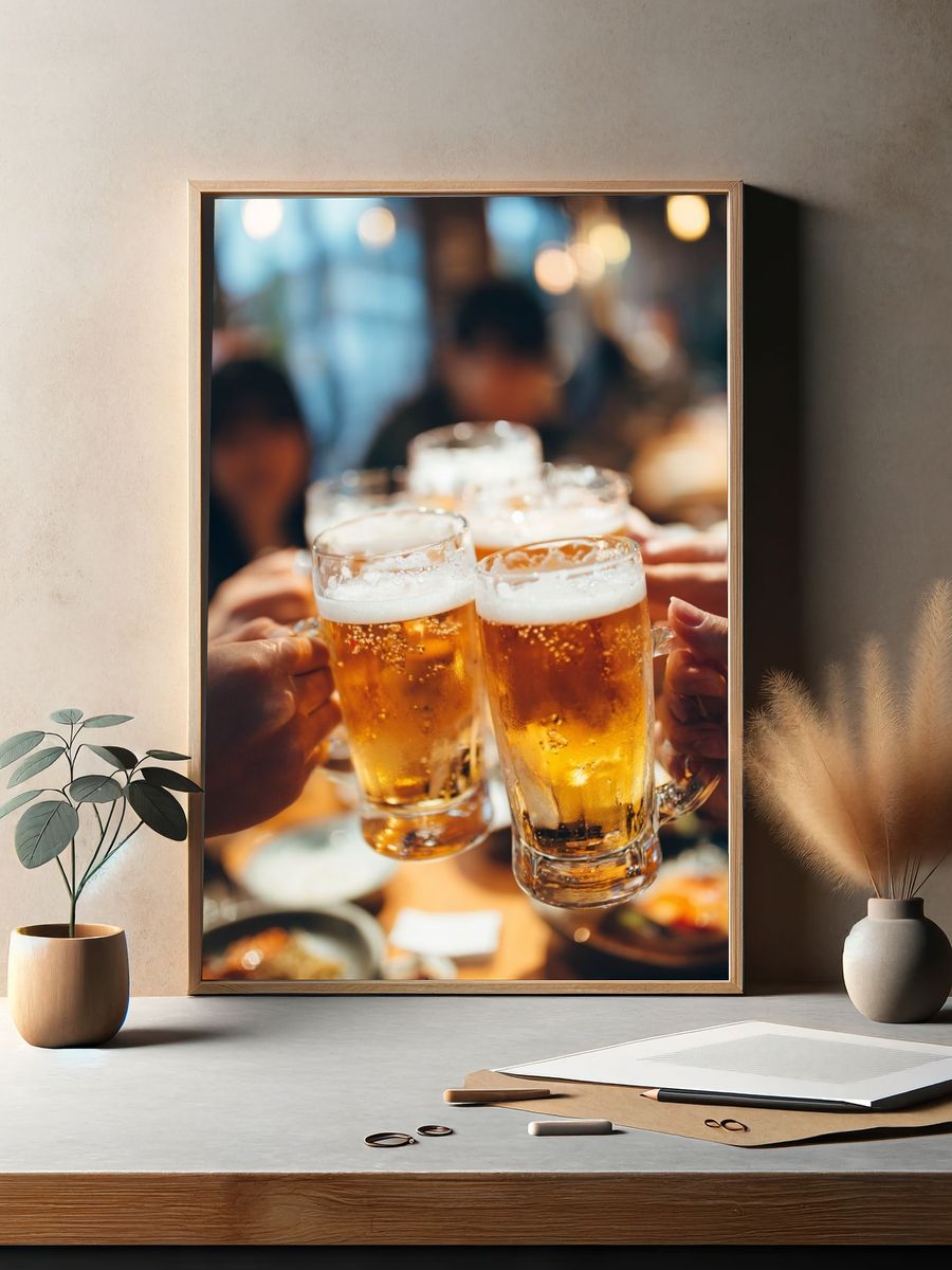 Beer Toast Photography Poster. — room view 2
