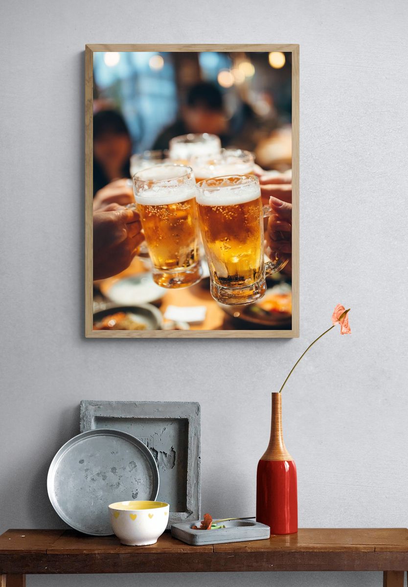 Beer Toast Photography Poster. — room view 3