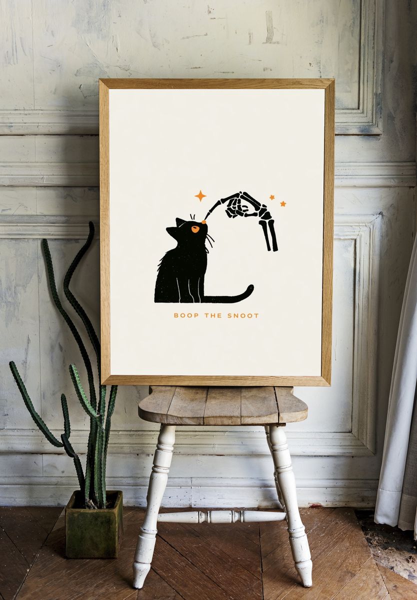 Boop the Snoot Cat Typography Poster. — room view 1