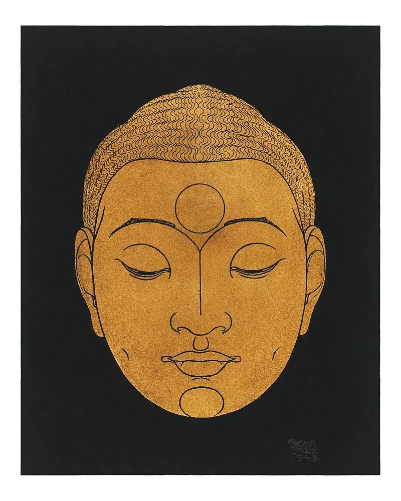 Buddha Face — Minimalist Print. poster — fine-art art