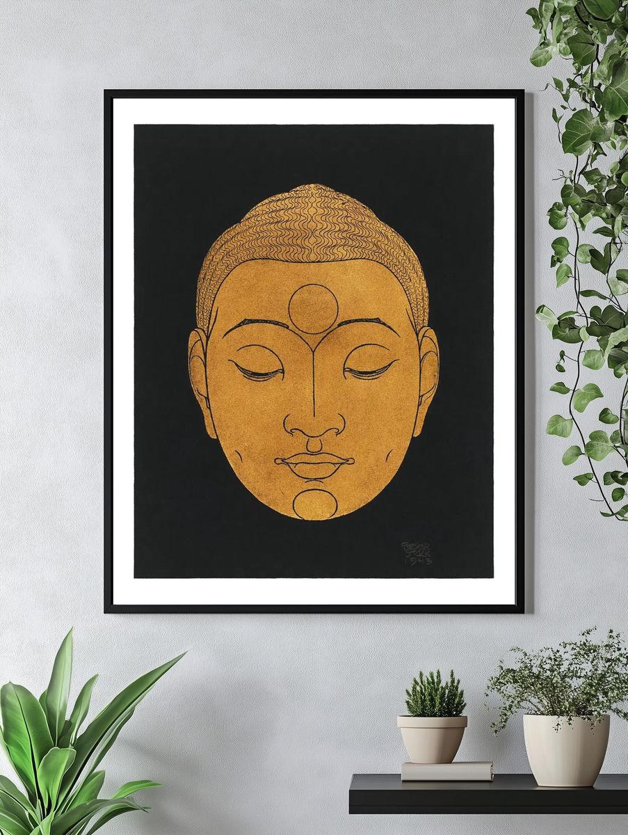 Buddha Face — Minimalist Print. — room view 4
