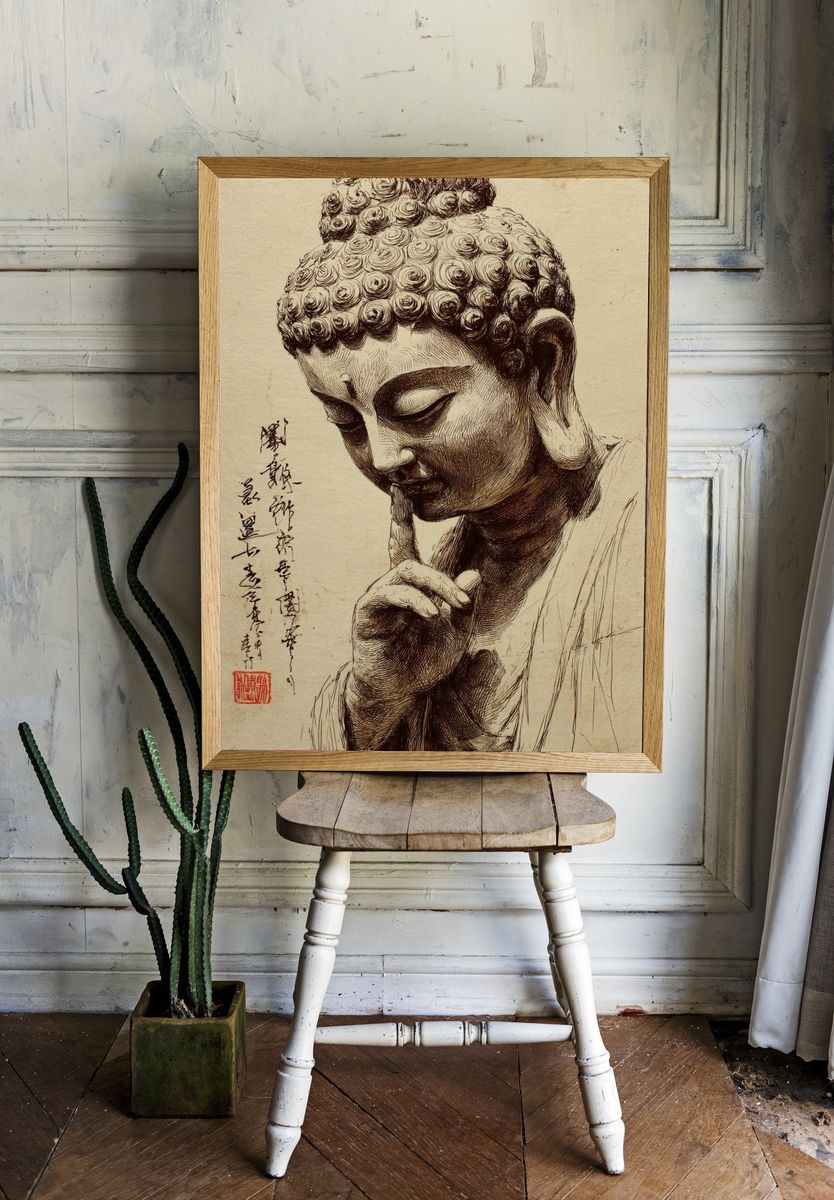 Buddha Meditation — Fine Art Print. — room view 1
