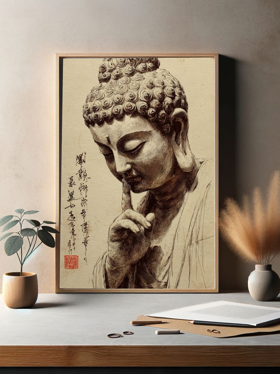 Buddha Meditation — Fine Art Print. — room view 2