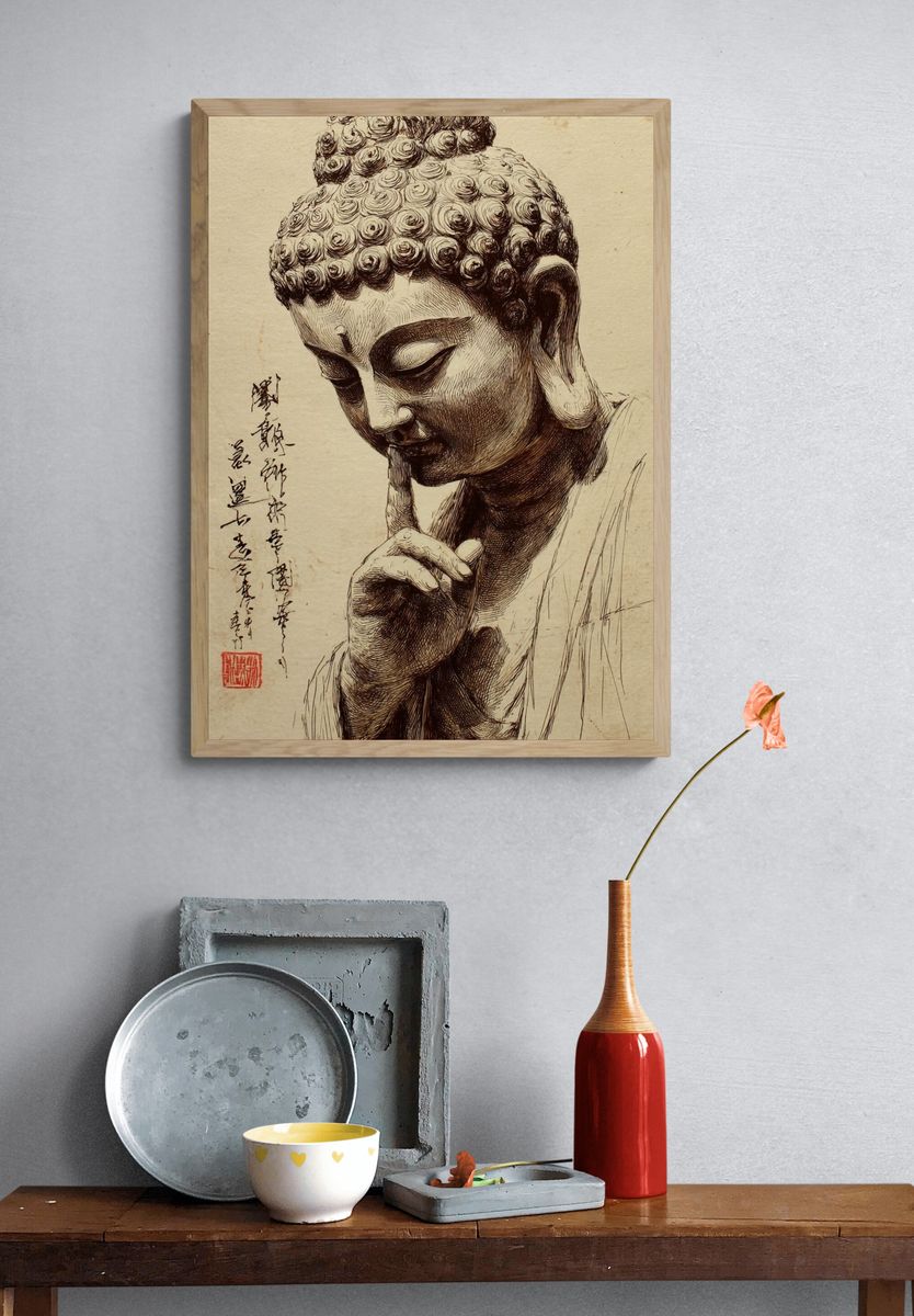 Buddha Meditation — Fine Art Print. — room view 3