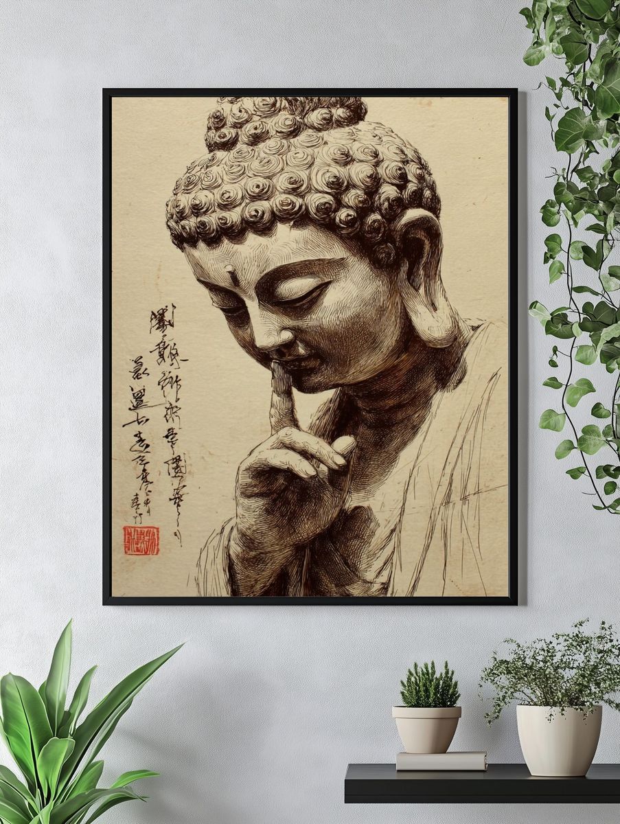 Buddha Meditation — Fine Art Print. — room view 4