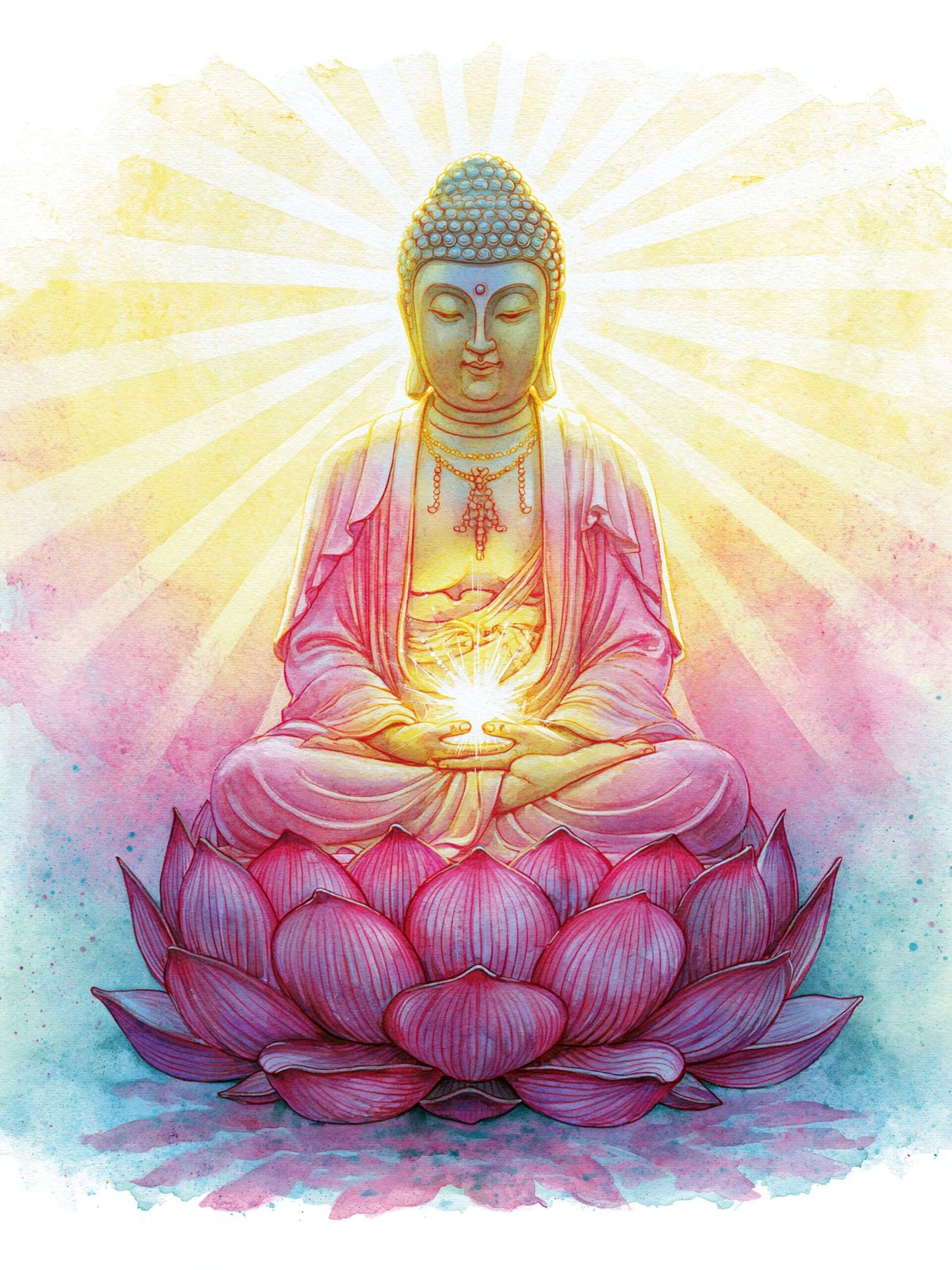 Buddha Lotus Watercolor Print. poster — mindfulness art