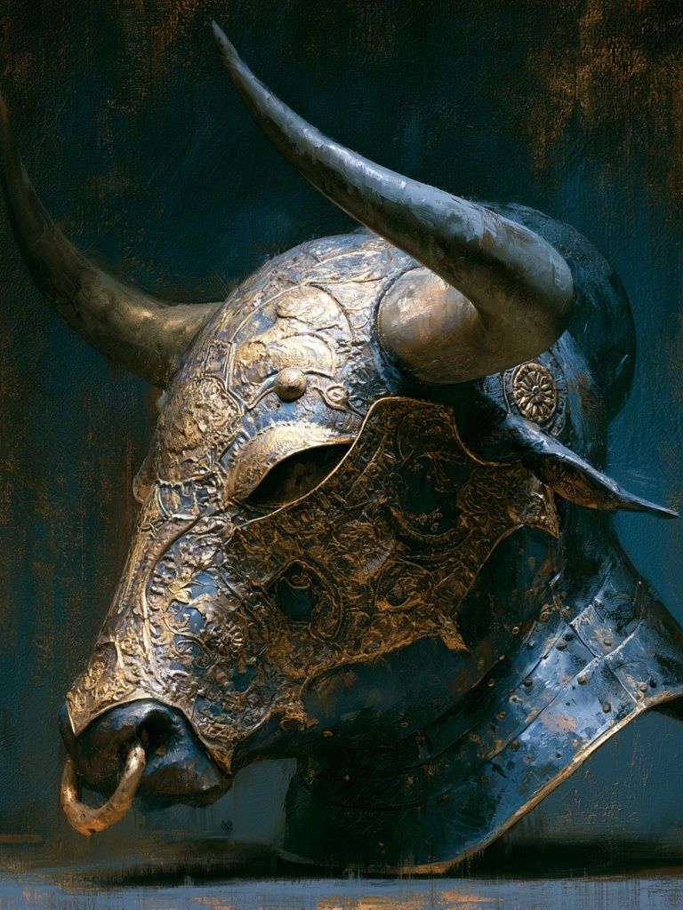 Bull Head Surrealism Print. poster detail