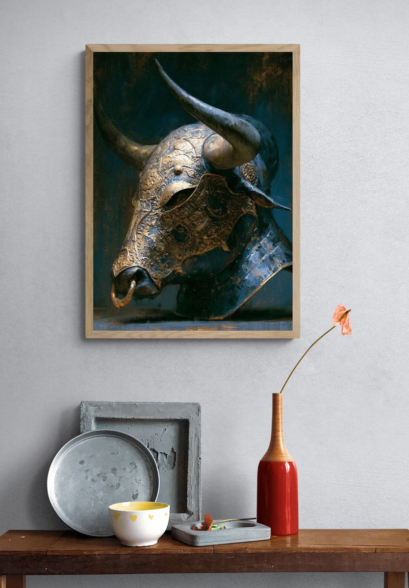Bull Head Surrealism Print. — room view 3