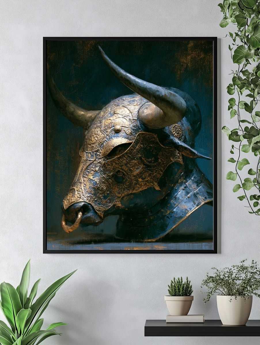 Bull Head Surrealism Print. — room view 4