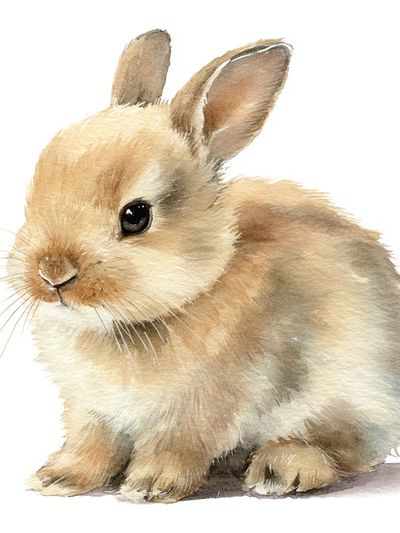 Cute Bunny Watercolor Poster. poster