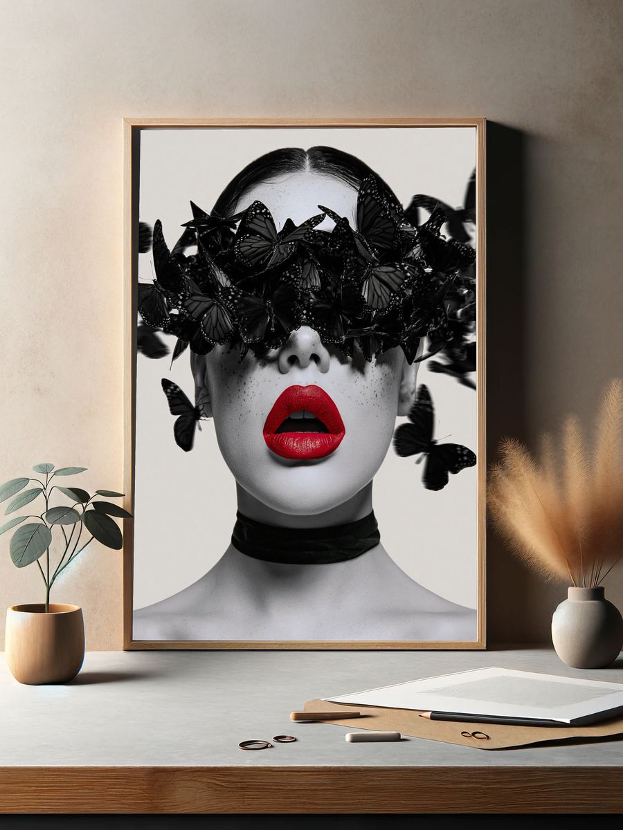 Butterfly Veil Portrait Print. — room view 2