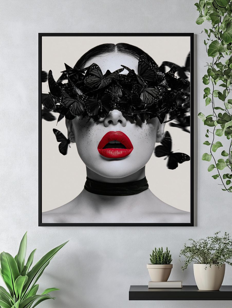 Butterfly Veil Portrait Print. — room view 4