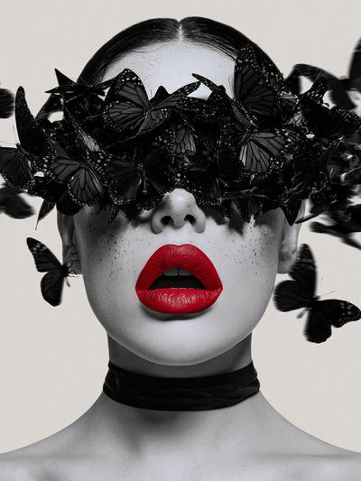 Butterfly Veil Portrait Print.