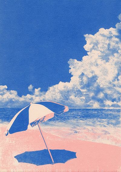 Beach Umbrella — Vintage Print