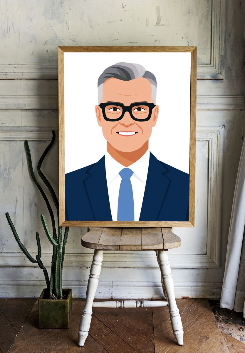 Businessman Portrait Illustration Poster. room preview