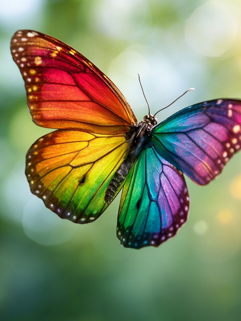 Rainbow Butterfly Photography Poster. poster detail