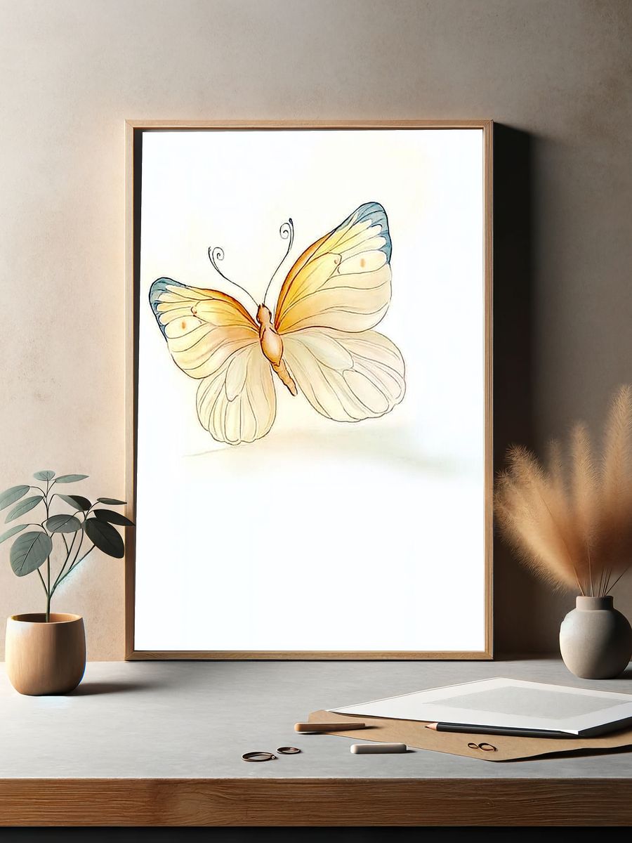 Butterfly Watercolor Print. — room view 2