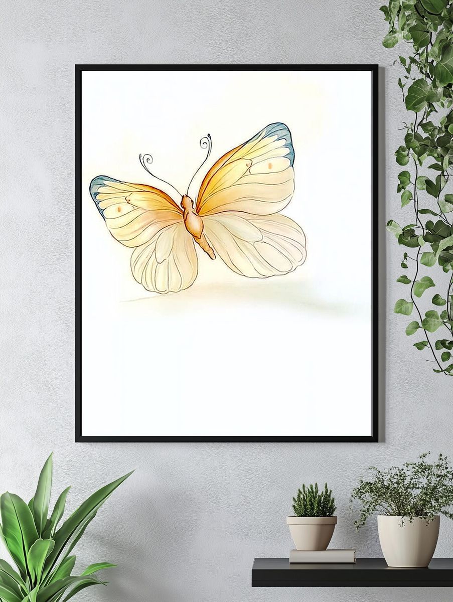 Butterfly Watercolor Print. — room view 4