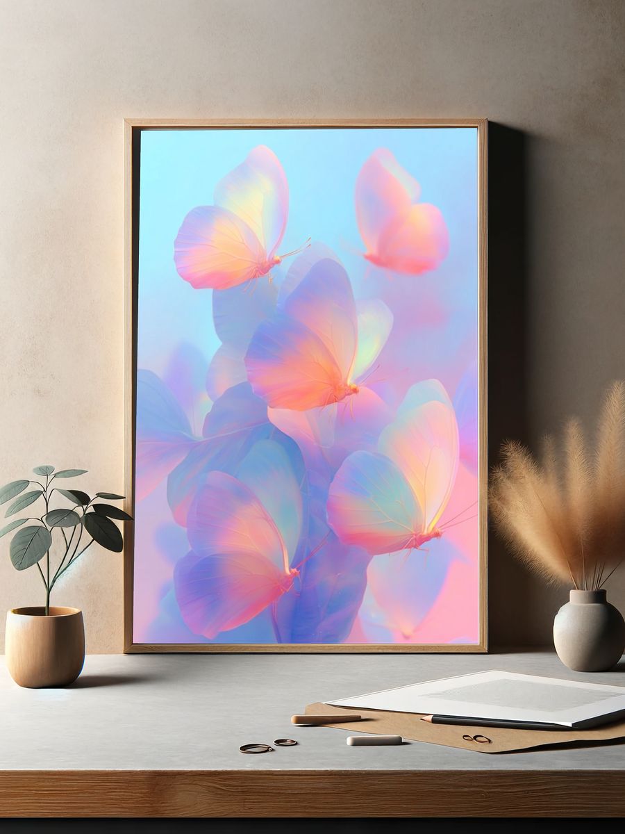 Pastel Butterfly Dream Poster. — room view 2