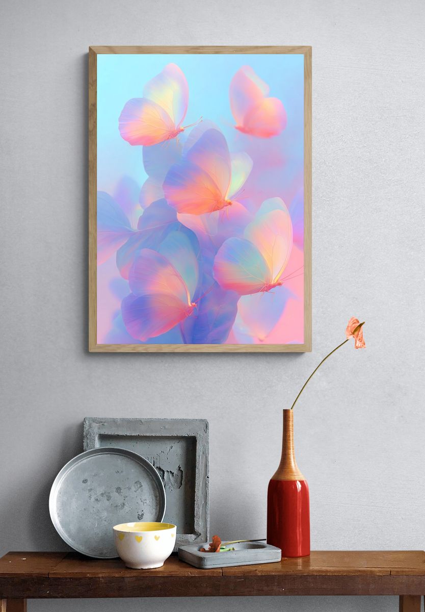 Pastel Butterfly Dream Poster. — room view 3