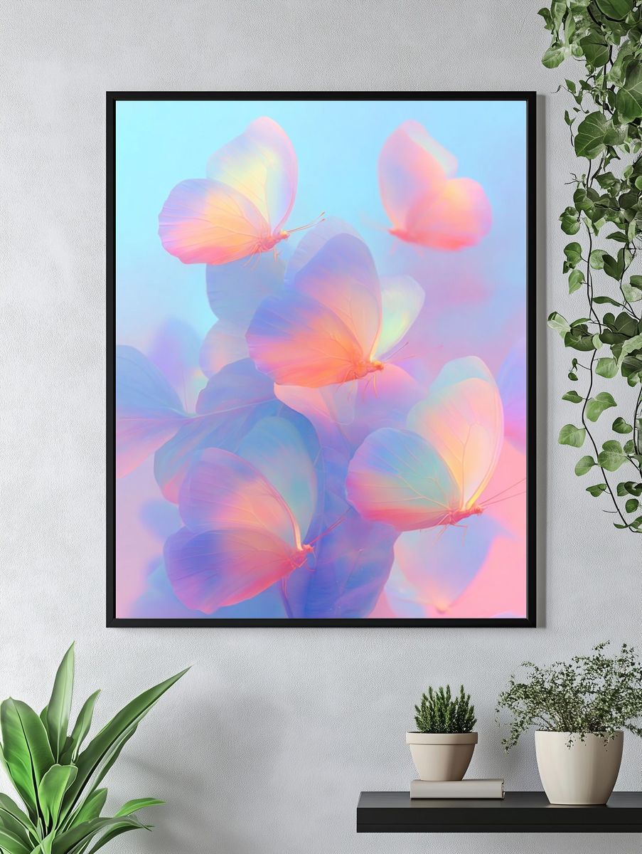 Pastel Butterfly Dream Poster. — room view 4