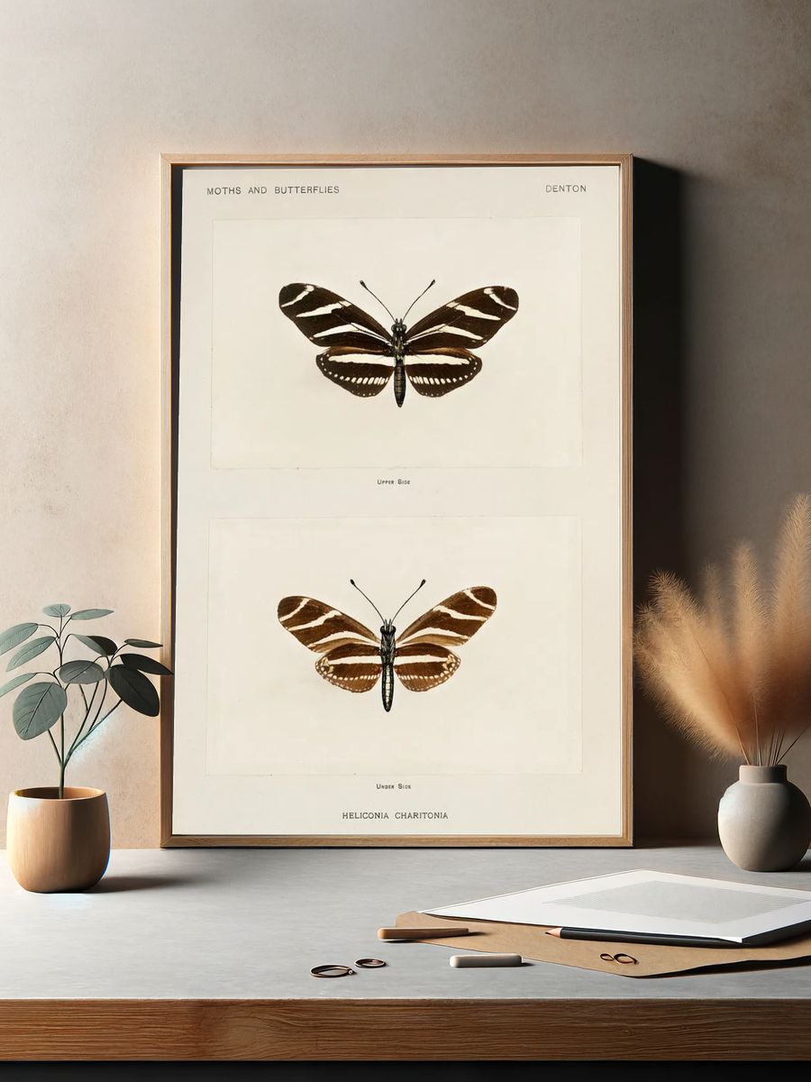 Zebra Longwing (Heliconia Charitonia). Digitally. — room view 2