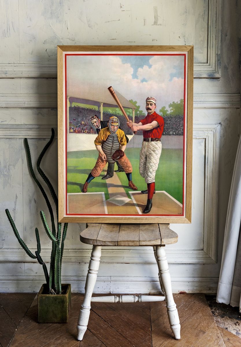 Vintage Baseball Players — Retro Print room preview