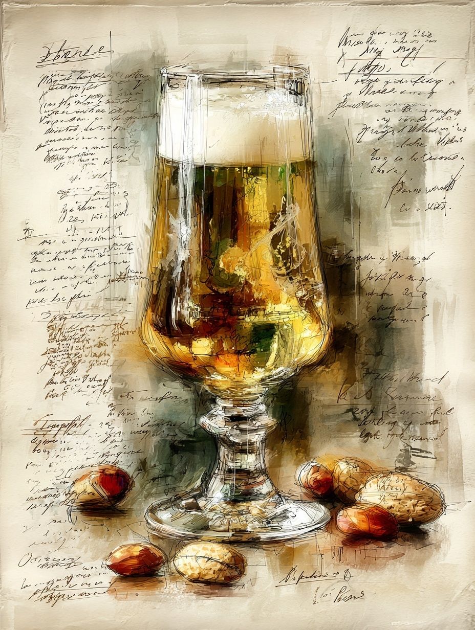 Beer and Nuts — Vintage Print. poster detail