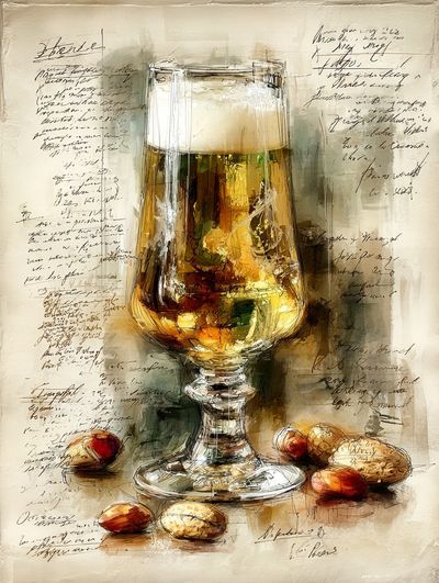 Beer and Nuts — Vintage Print
