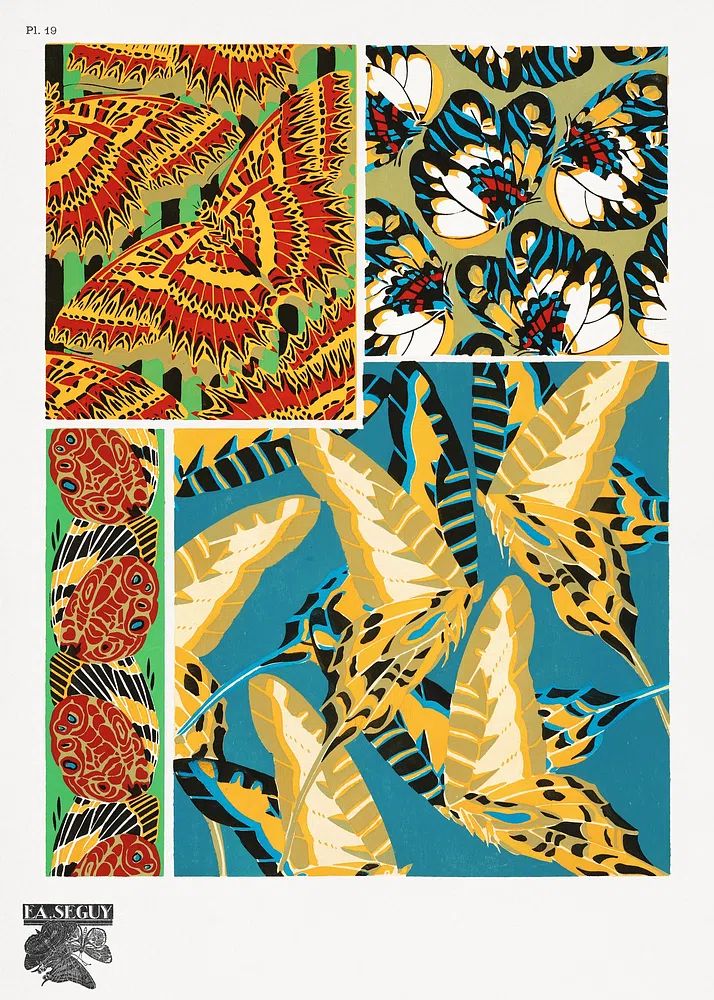 Butterfly Patterns — Vintage Print. poster detail