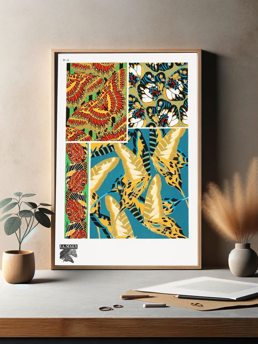 Butterfly Patterns — Vintage Print. — room view 2