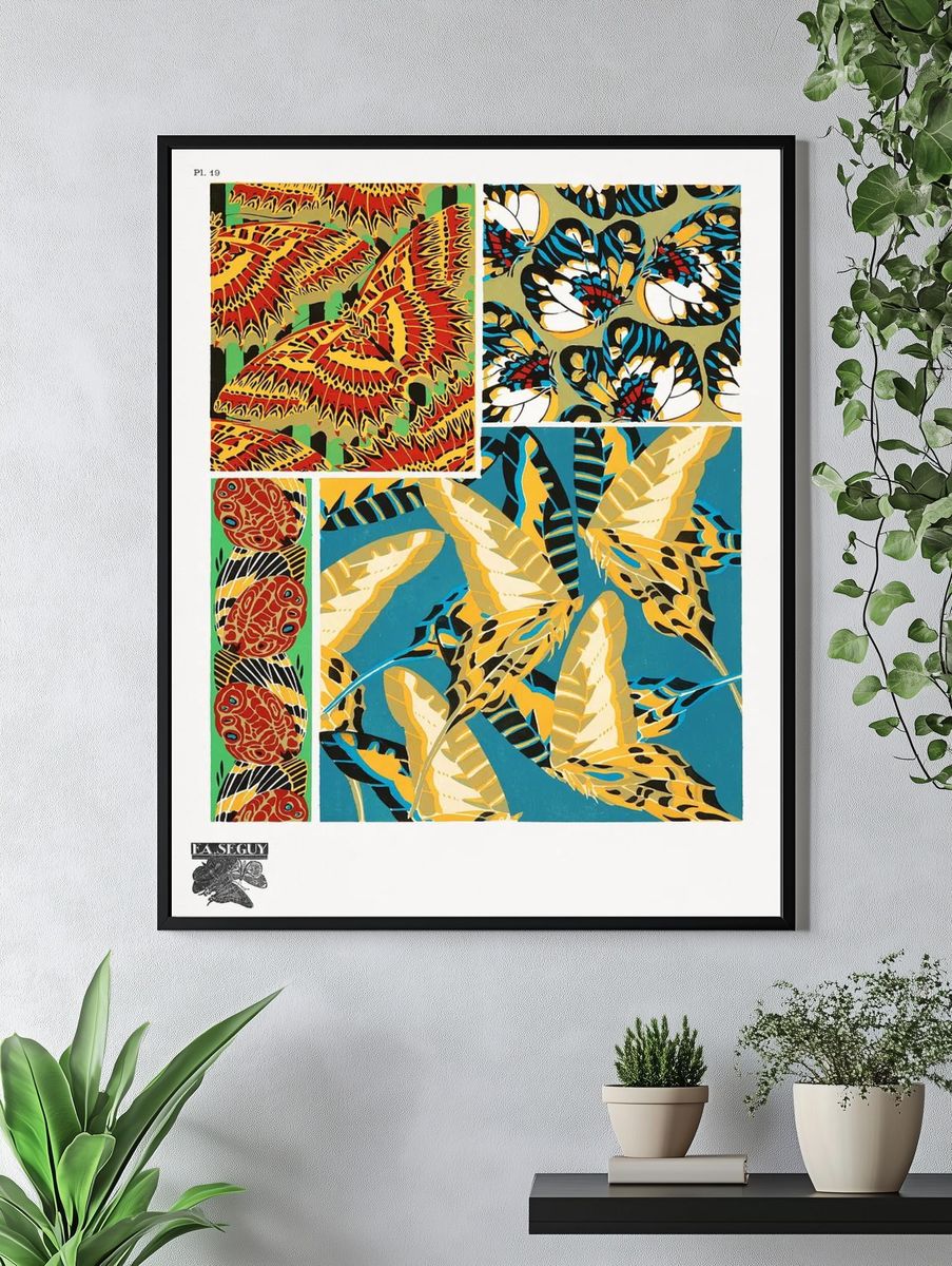 Butterfly Patterns — Vintage Print. — room view 4